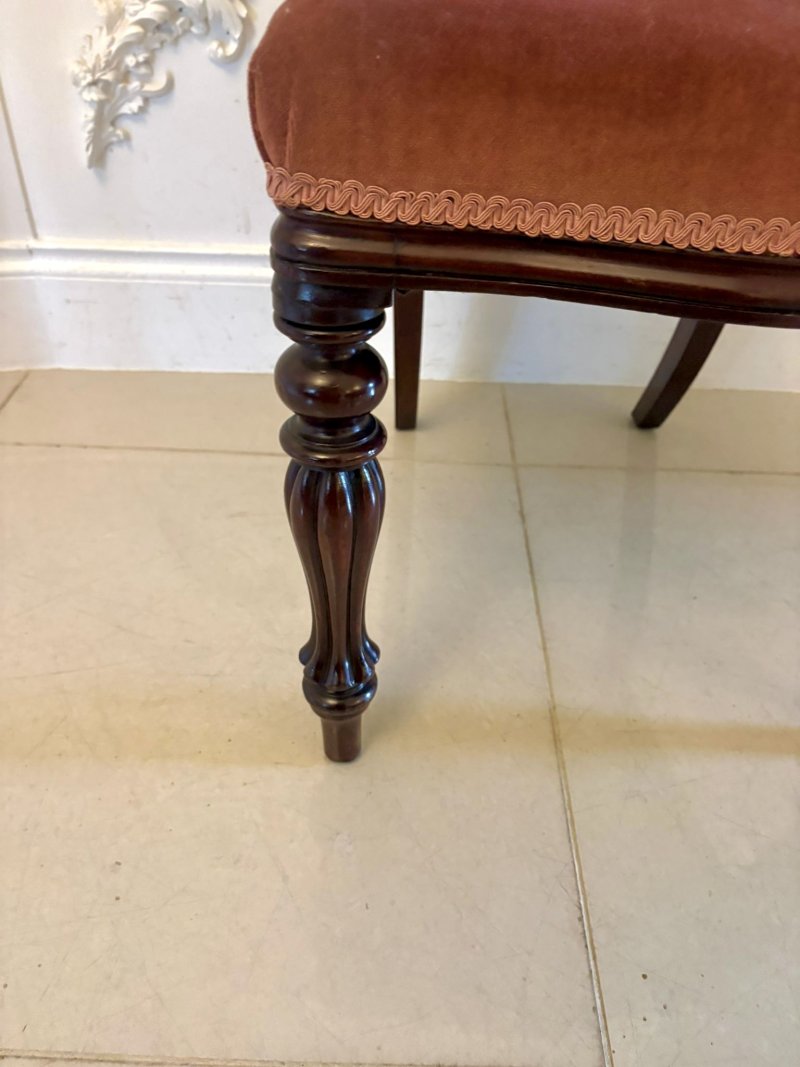 Antique Victorian Set of 6 Mahogany Dining Chairs with Tulip Legs - Image 11